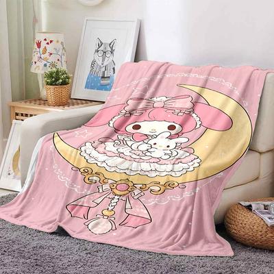 1pc Moon Princess Blanket Lightweight Flannel Throw for Sofa Bed Travel Camping Livingroom Office Couch Chair