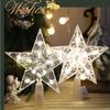 Lighted LED Lighted Star Transparent Christmas Treetop Light Xmas Light Ornaments  Holiday