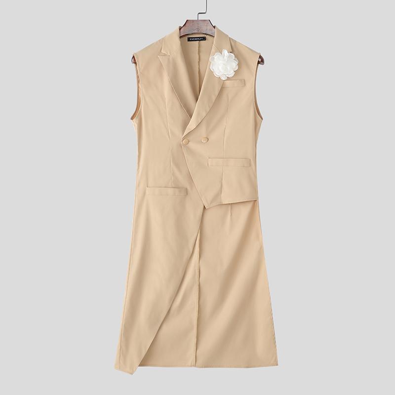 

INCERUN Men Sleeveless 3D Flower Irregular Casual Loose Waistcoat Vest Suit Blazer XL