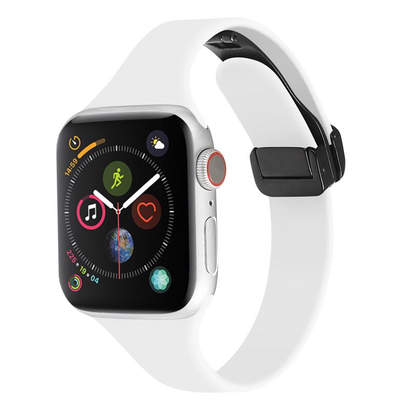 

Силиконовый ремешок с магнитной складной застежкой для Apple Watch Series 5-10 (Маленький) 42/44/45/49/46(S10)mm