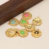 5Pcs Stainless Steel 16mm Flower Enamel Heart Charms for DIY Jewelry Women Necklace Findings Bracelet Supplies Earrings Making