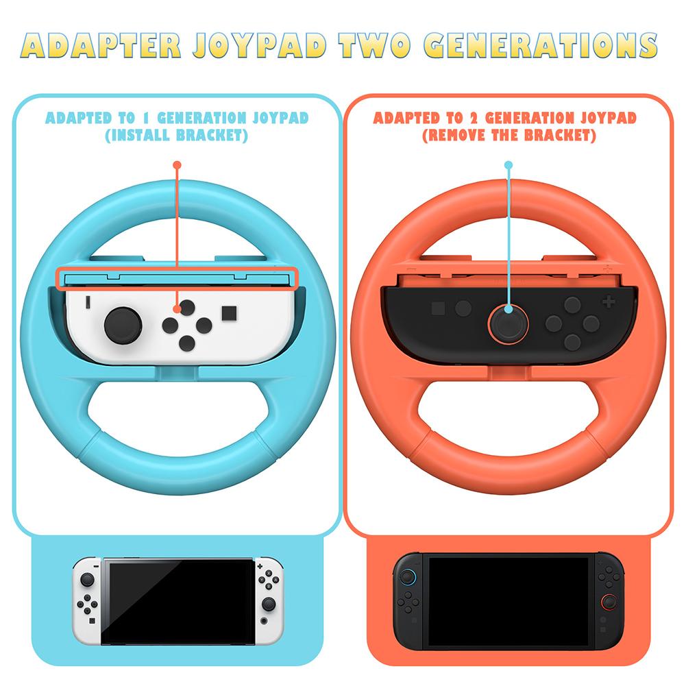 2 Pack Gaming Racing Steering Wheel Controller Handle Holder for Nintendo Switch2 Joy-Con Controllers