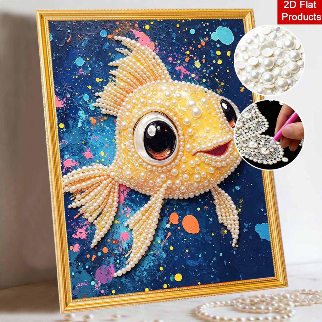 Goldfish pearl painting diy sticky diamond creative diamond painting kit living room hanging painting