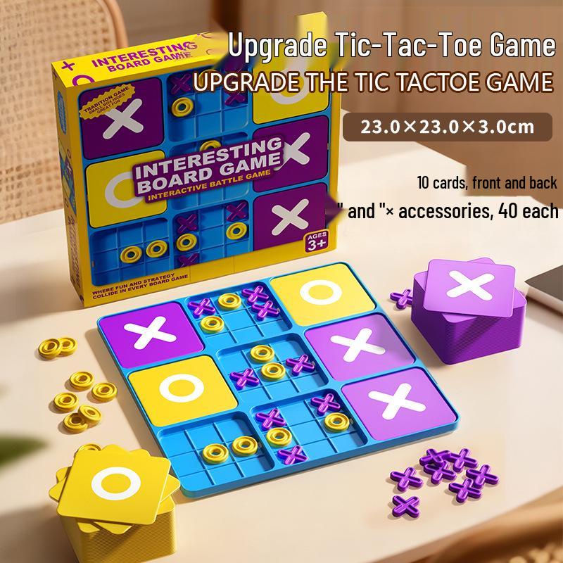 Nine-Palace XO Tic-Tac-Toe Board: Early Education Toy for Kids  Logical Thinking