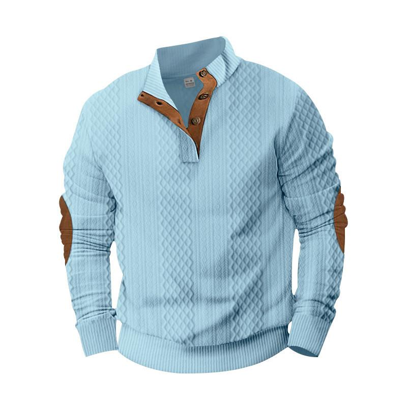 Lässiger Herren-Sweatshirt mit Strickjacquard-Stoff für Herbst-Winter-Mode
