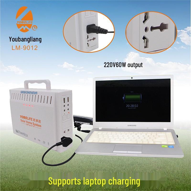 Compact 220V Off-Grid Solar Power System for Homes, Suitable for TV and Laptop.