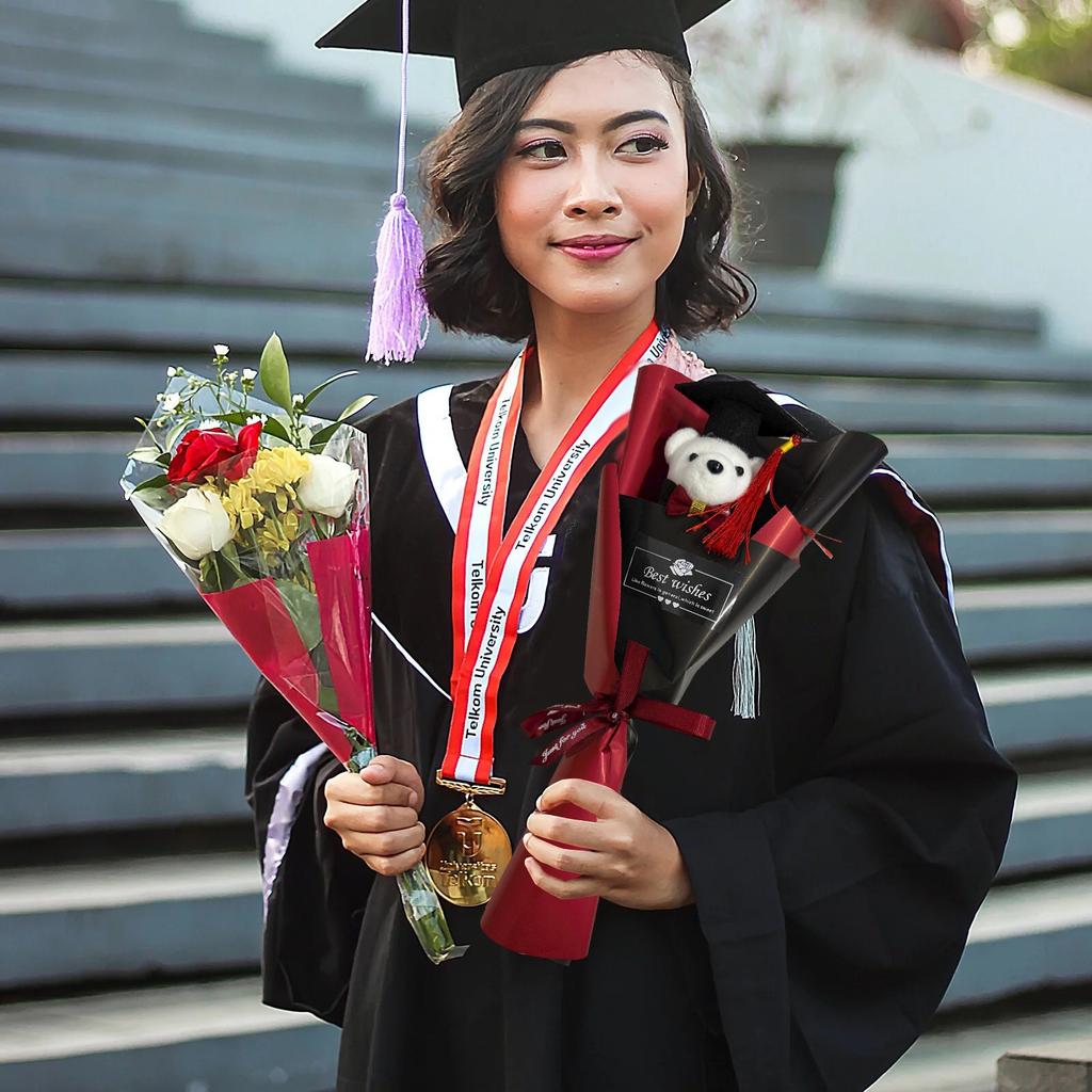 Doctoral Bachelor Graduation Doll Bouquet Graduation Sunflower Rose Single Cartoon Bear Teacher's Day Gift