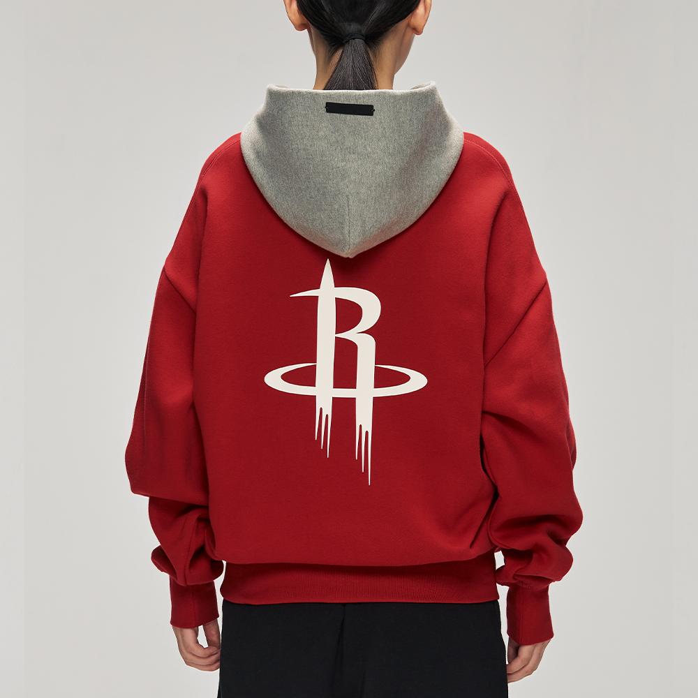Fear of God Essentials Rockets Sport Hoodie Red/Concrete Heather Men Tops 192NB256418F
