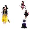 Adorable Children Halloween Witch Costume Gown For Girls With Stylish Bow Design