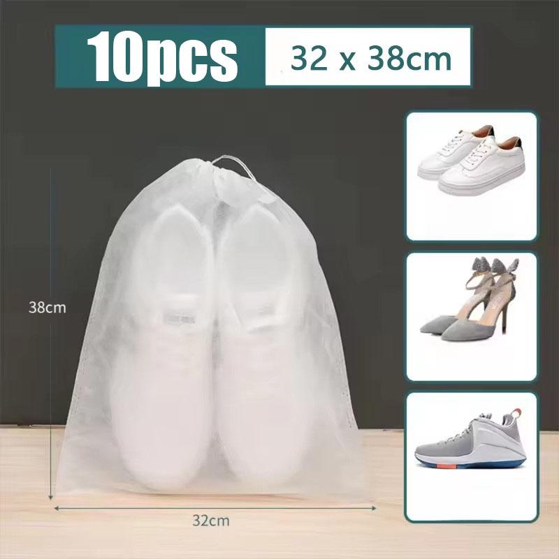 10/30/50Pcs Breathable Dust Covers Non-Woven Dustproof Drawstring Clear Storage Bag Travel Pouch Shoe Bags Drying Shoes Protect
