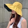 Wide Brim Solid Empty Top Sun Hats for Women Black Plastic Anti-UV Summer Hat Breathable Beach Sunshade Hat Foldable Visor Cap