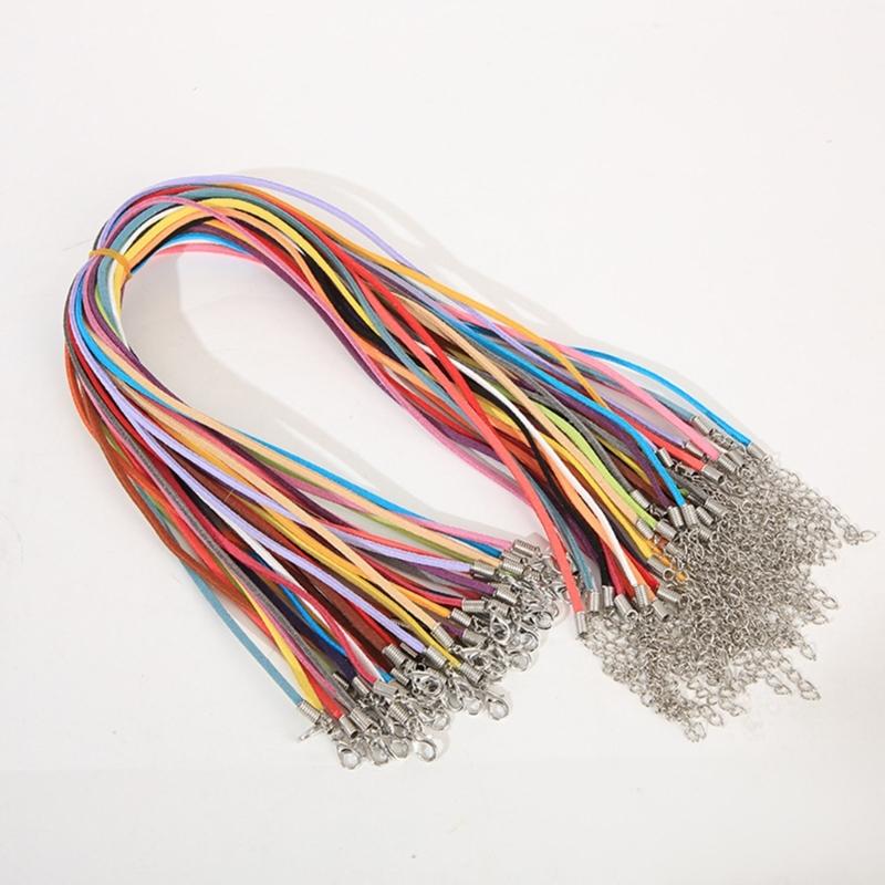 Soft Comfortable Suedes Rope Adjustable Velvets Cord Chain Lobster Clasp String Cord for Pendant Necklace Jewelry Making