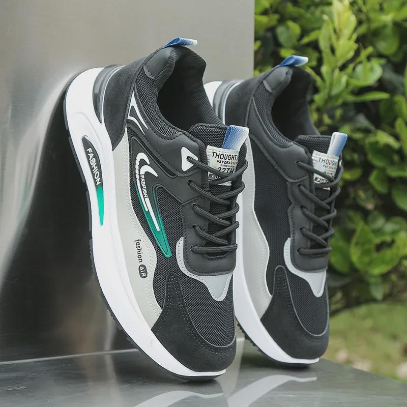 Atmungsaktive weiße Mesh-Sportschuhe mit dicken Sohlen