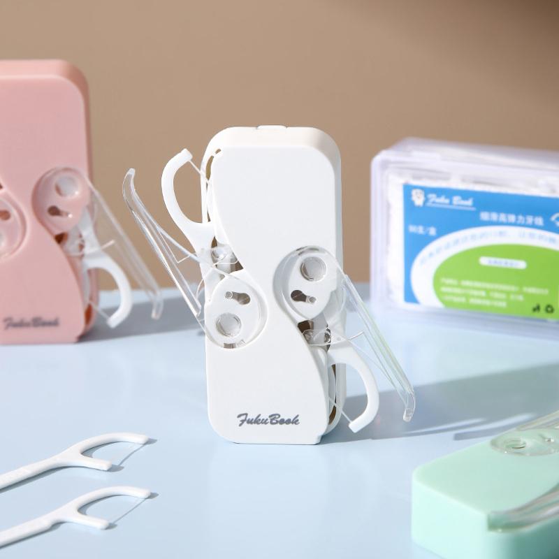 Dental Floss Box Portable Automatic Pop-up Portable Mini Home High-end Light Luxury Dental Floss Stick Interdental Cleaning and Care Stick