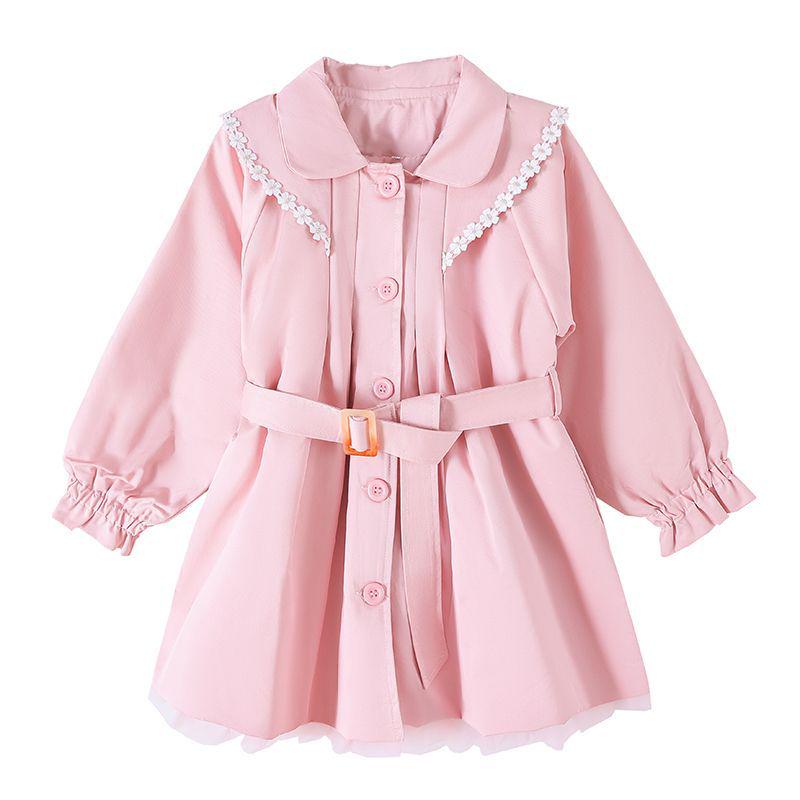 2025 Stylish Waist-Cinching Loose Autumn/Winter Thick Cotton Trench Coat for Girls