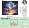 Psychedelic Galaxy Tapestry,Abstract Cosmic Nebula Wall Art, Colorful Trippy Space Cloud Decor For Bedroom, Aesthetic Gamer Room