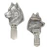 Siberian Husky, Chukcha - Brooch with a Clip, Holder for a Start Number, Silver-plated Dog Show Pin from the Brand