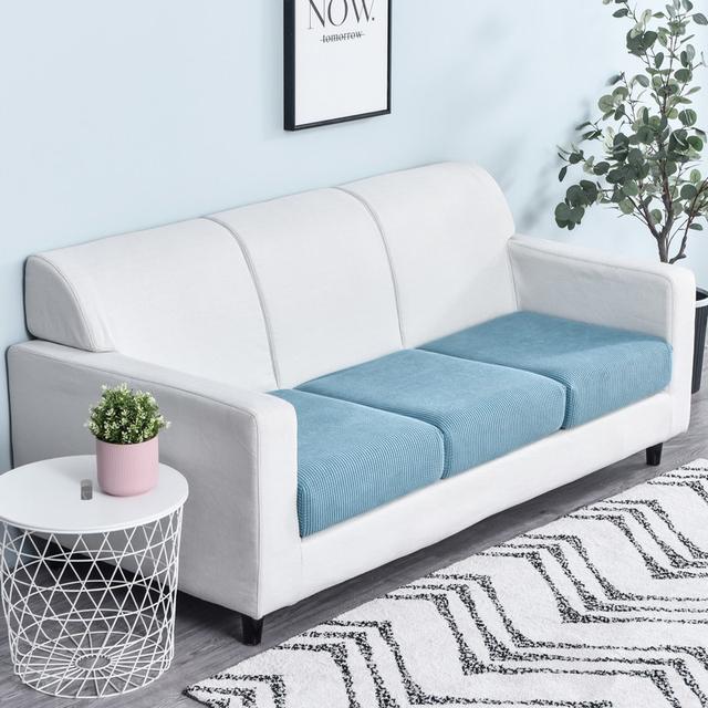 Housse de Coussin de Canapé en Tissu Polaire Extensible Housses de Canapé Élastiques Housse de Coussin de Siège Élastique Pour Salon