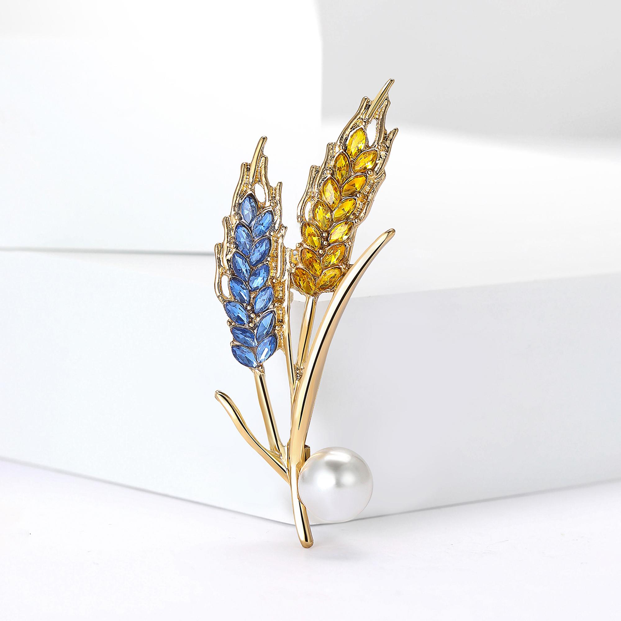 

1 шт. Красивые блестящие броши в виде колоса пшеницы для женщин, унисекс, булавки в виде растений, 3 цвета, доступны для повседневных вечеринок, подарки