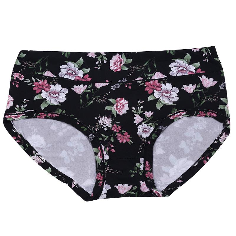 Plus Size Russian Women's High Waisted Printed Triangle Panties