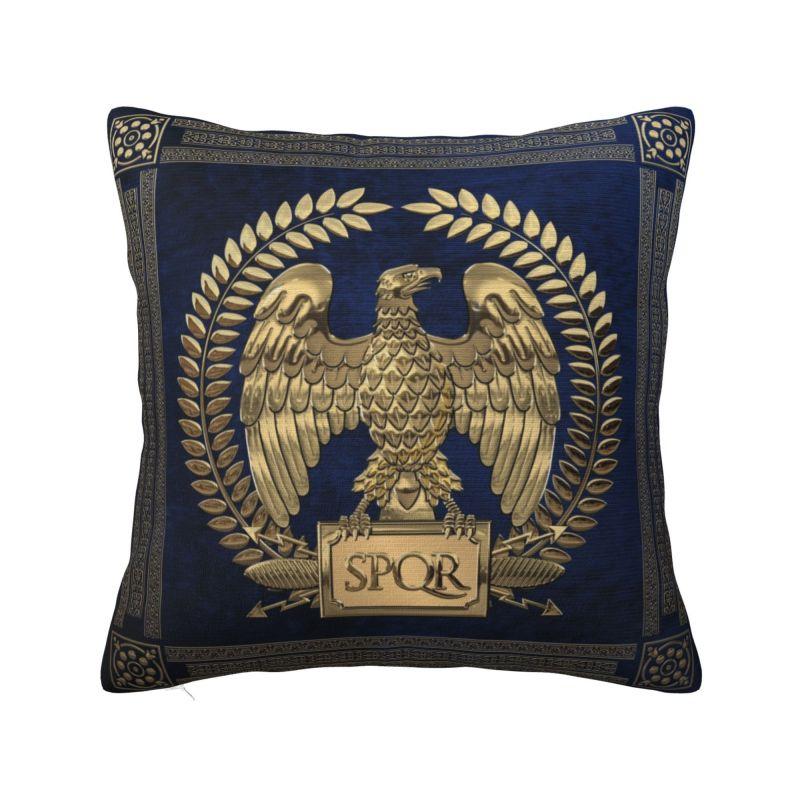 Custom Roman Empire Gold Imperial Eagle Pillow Case 45x45cm for Sofa Rome SPQR Nordic Cushion Cover Square Pillowcase
