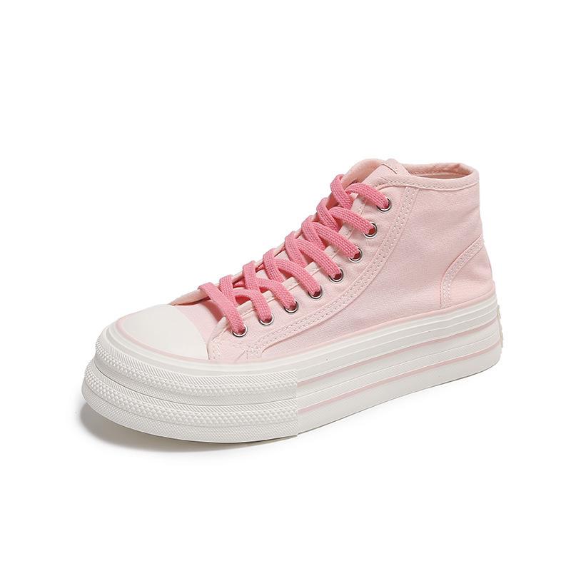 High-Top Canvas-Schuhe für Damen 2025 Sommer neu vielseitig Studenten atmungsaktive Plateau-Canvas-Schuhe Freizeitschuhe für Damen