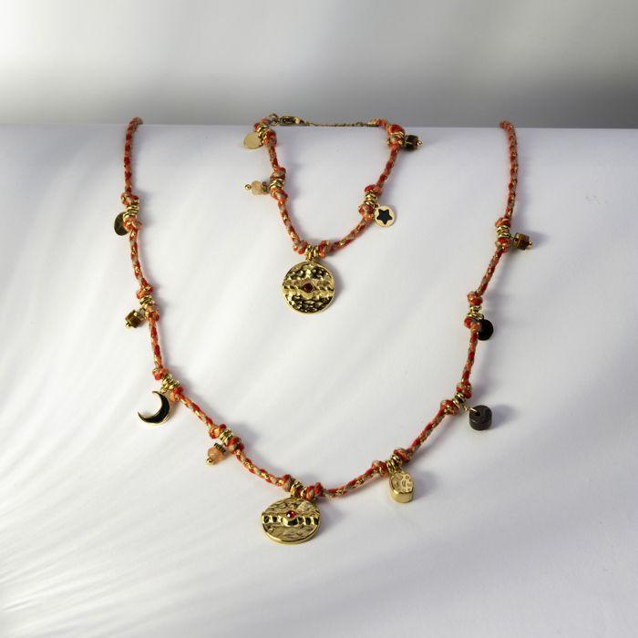 Bracelet - Luxenter - Liskel - Cristal rouge - Or jaune 18k - 16cm + 3cm d'extension