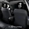 2 Stück Halloween-inspirierte Auto-Kopfstützenbezüge Bequeme Polyester-Belüftete Kopfstützenabdeckung Geeignet für Fahrzeuge