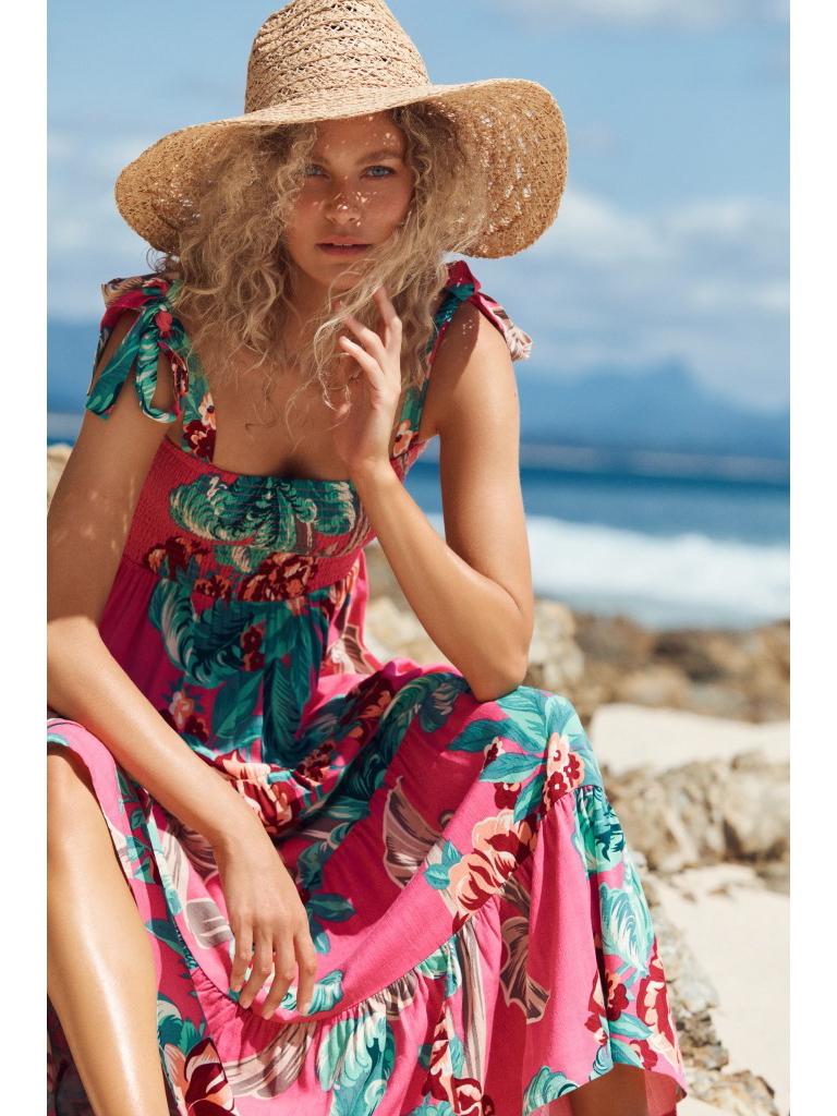 2025 Summer Women's Sleeveless Hot Girl Print Long Dress