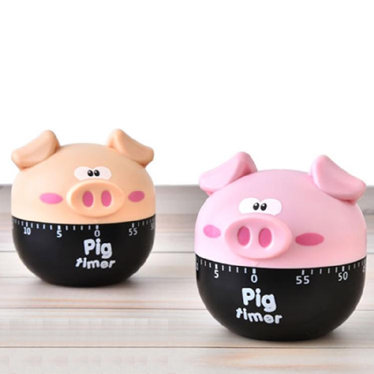 Pig Shaped Kitchen Mechanical Timer 60-Minute Countdown Reminder Easy to use