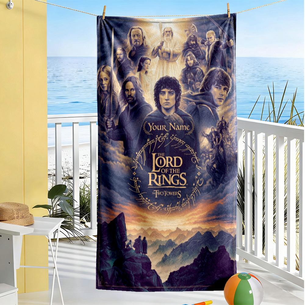 Lord Rings Customize Text Beach Towel Super Soft Microfiber Quickdry Fabric