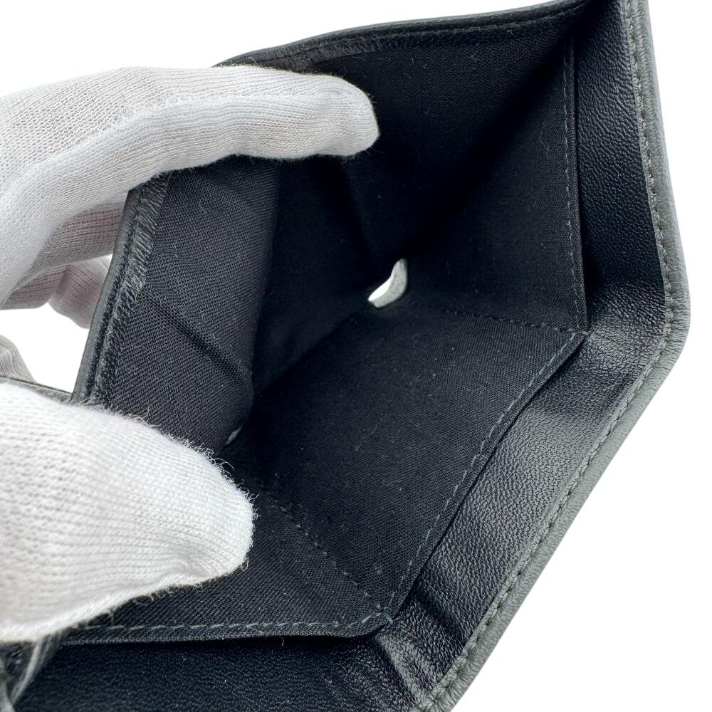 BALENCIAGA 551921 Compact wallet leather Every day Tri-fold wallet Dark gray leather Used