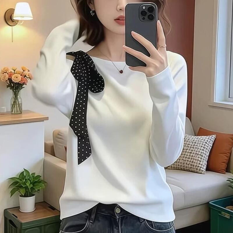 La Chapelle Women's Korean-Style Cold-Shoulder Long Sleeve Top