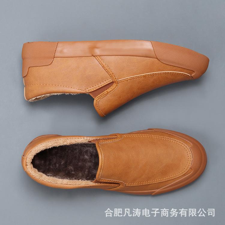 Plus Size 45 46 New High Quality Men's Cotton Shoes Warm Short Plush Winter Hot Fashion Slip-On Shoes Ankle Boots Casual Shoes