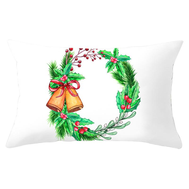 Simple Cartoon Print Series Christmas Waist Pillowcase Peach Skin Printed Pillowcase Home