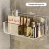 Wall Mounted Shower Shampoo Racks Cosmetics Shelves Organizer Non-drilling Transparent PET Material Bathroom Storage Rack Racks