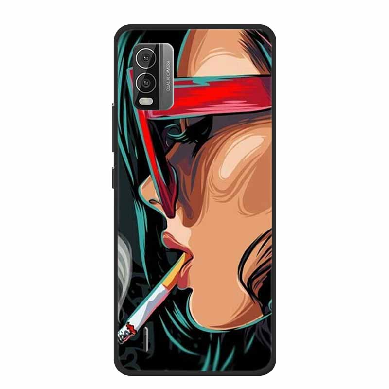 For Nokia C110 C210 C300 Case Soft black Silicone Bumper TPU Phone Wolf Cat Flower CaseS For C110 210 300 Shock proof Bumper TPU