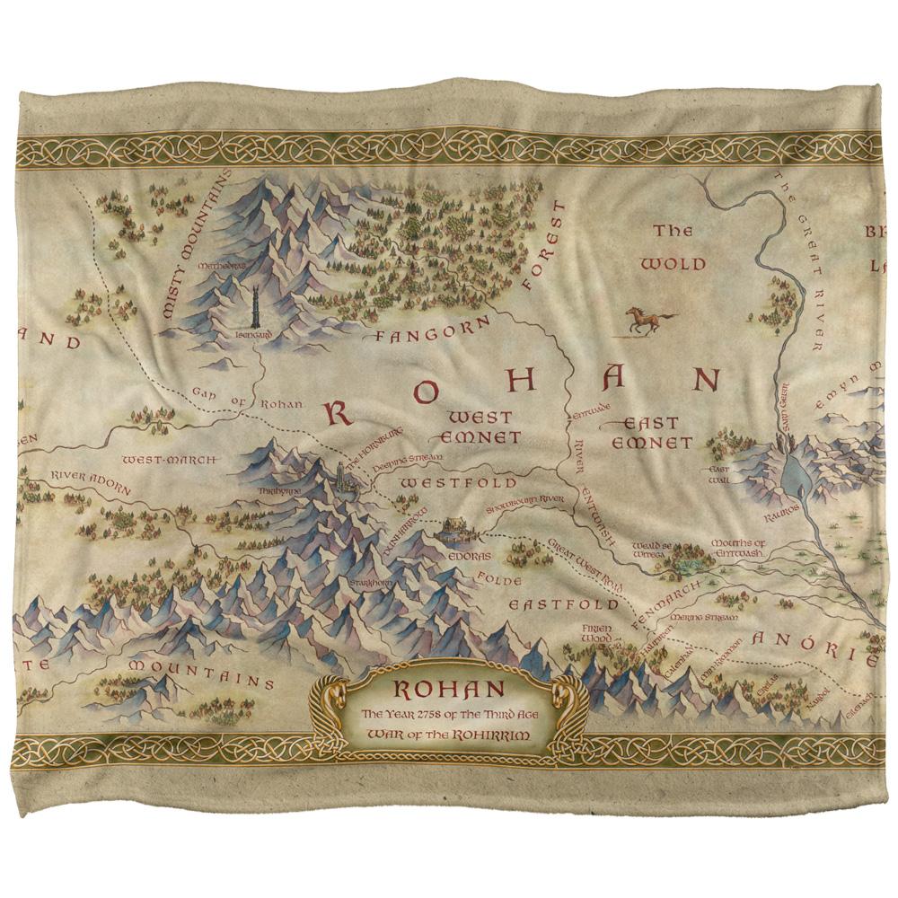 Lord Of The Rings The War Of The Rohirrim Silky Map Supersoft Blanket