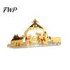 Christmas Tabletop Decorations Acrylic Ornament, Mirrored Golden Silhouette Scene, Decorative Living Room Table Decor Desktop Display for Holiday