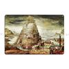 Walking The Tower Of Babel Babylon Amongst Clouds Gustave Dore Bible Tour De Babel Metal Pub Plaques Designing Tin Sign Poster