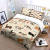 Cute Cat Pattern Decorative Set Bedding Set With 1 Duvet Cover 2 Pillowcases Single Double King Queen, Gift