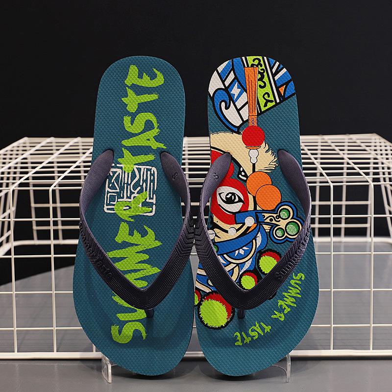 Slippers men's new outdoor pinch men's non-slip personalized sandals Guochao flip-flops trend wearing beach shoes