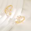 Japan and South Korea fresh and sweet flower ring fashion temperament zirconium inlaid small fragrant wind ring trend exquisite copper jewelry