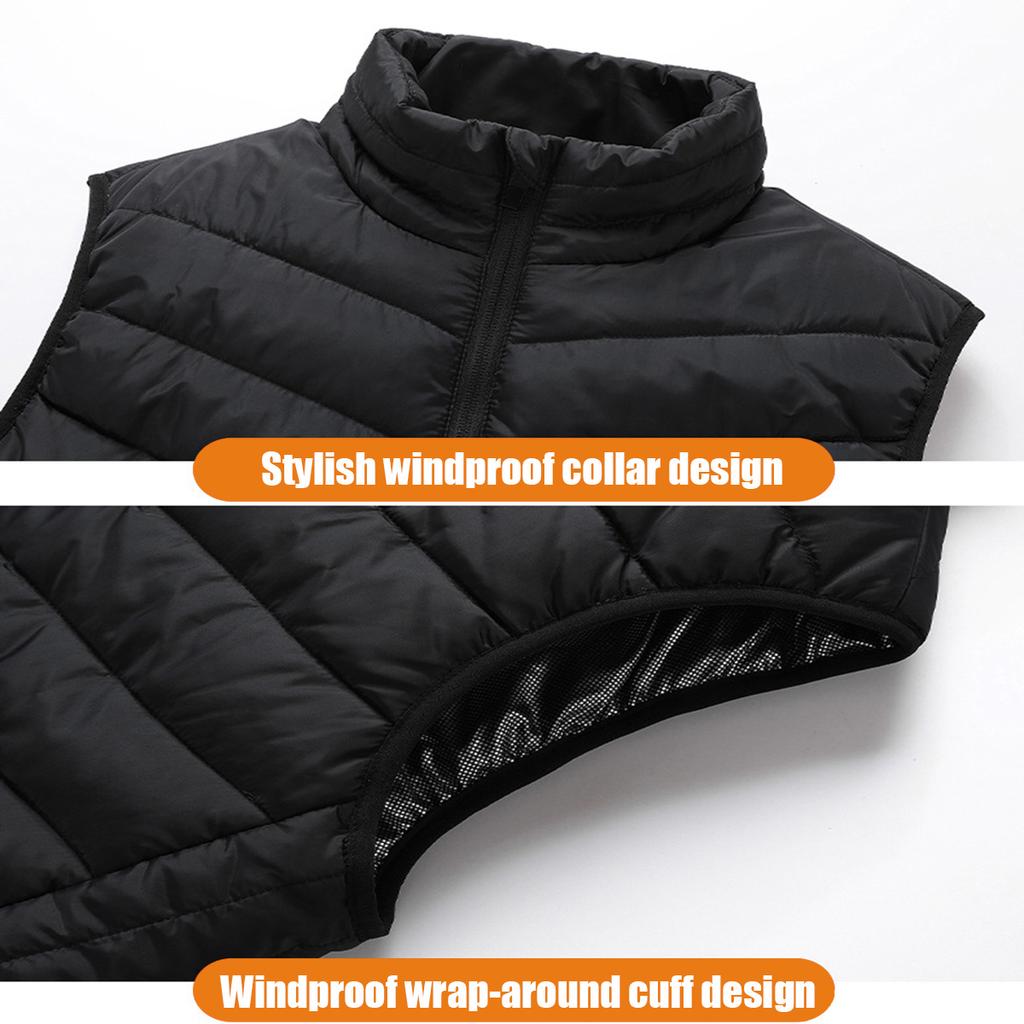 Heated Vest for Men Women Winter Thermal Smart USB Heating Vest 9 Carbon Fiber Heating Pads 3 Temperature Levels No Battery