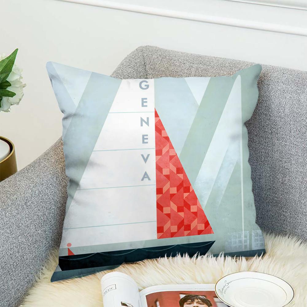 H-Henry Art Pillow Case For Car Sofa Decorative Home Double-sided Print Plush Square Throw Pillow Cushion Cover