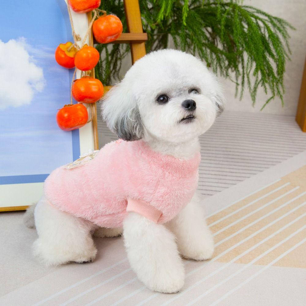 Chinese Style Dog Sweater Coat Flannel Puppy Warm Jacket Practical Winter Dog Vest  For Dogs Puppy