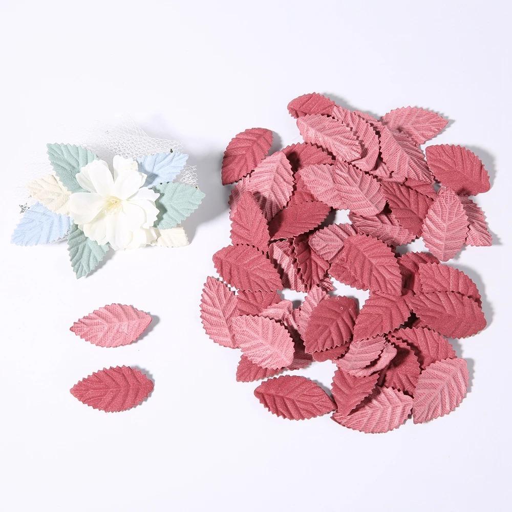 30Pcs 4CM Tree Leaf Artificial Flower Leaves For Home Wedding Decoration 2025 Fall Wreath Garland Bookmark Decor DIY Accessories