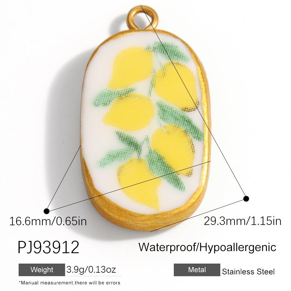 Stainless Steel Heart Cherry Fruit Flower Dog Colored Hand-painted Charms for Jewelry Making Necklaces DIY Material Colorfast
