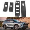 4pcs Carbon Fiber Style Window Lift Switch Cover Trim For Toyota Highlander 2020-2022 Left-hand-driver only