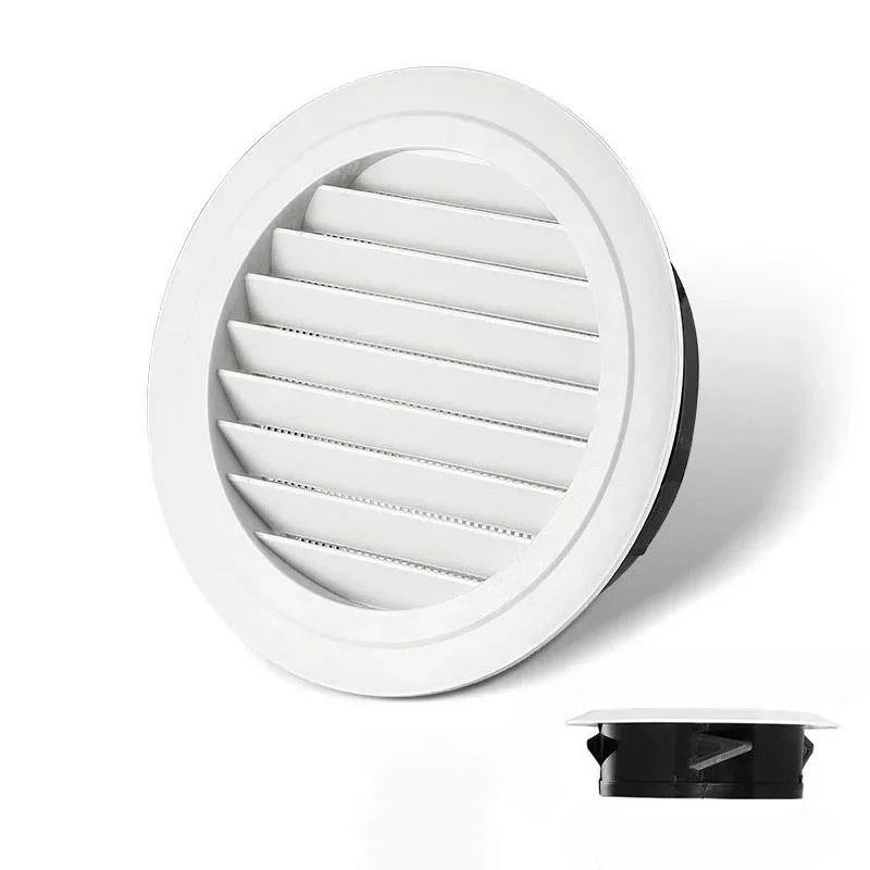 White Round Air Vent Louver Grille Cover Outlet Adjustable Exhaust Vent Ducting Ventilation Grilles 75/100/125mm Air Vent Cover